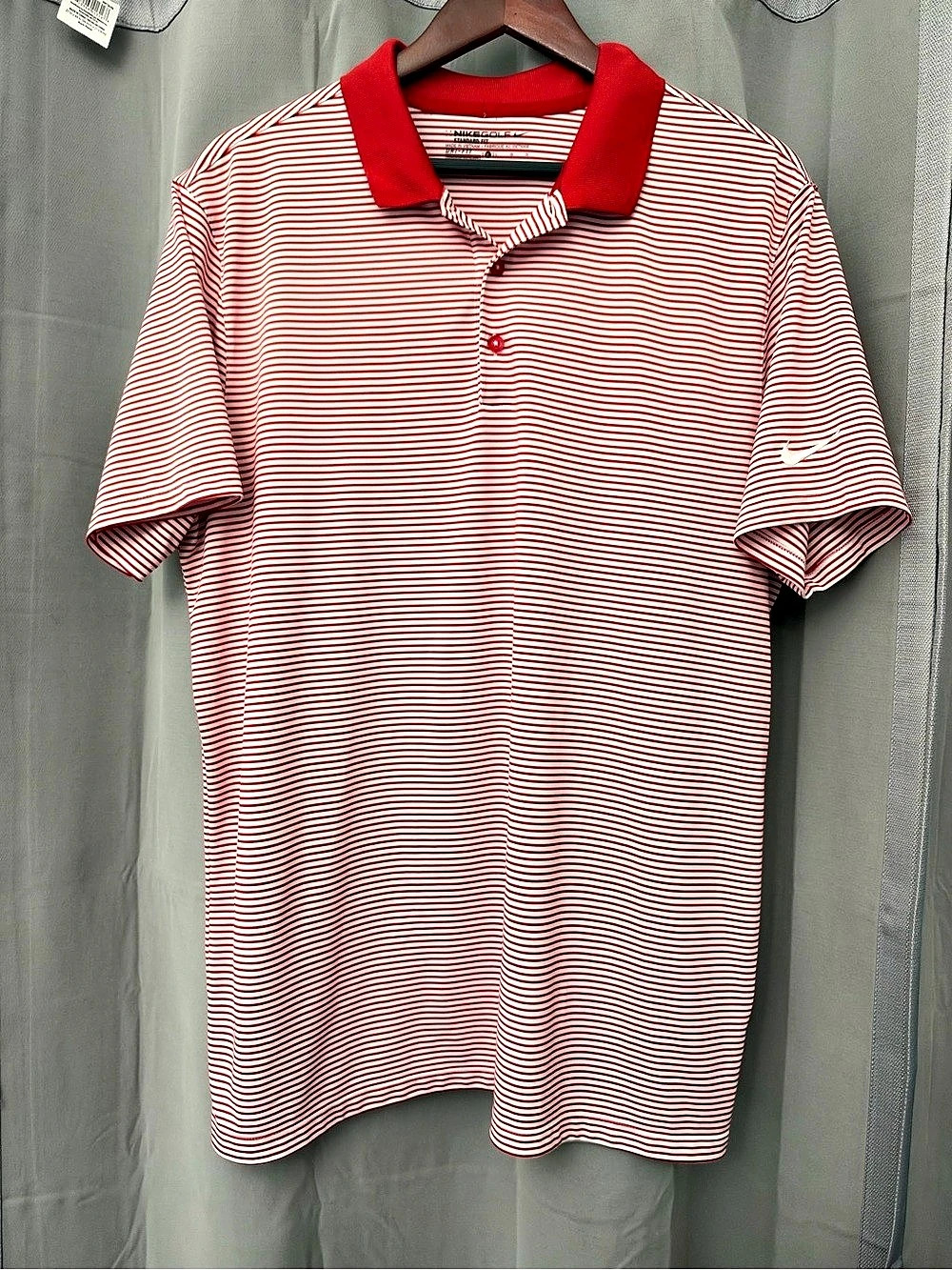 Nike Golf striped polo in Red & White Like New large